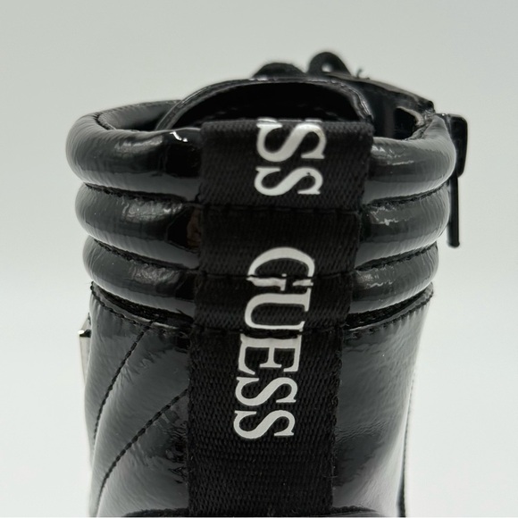 Guess Women’s Manners Shiny Black Lace-Up High Heel Platform Combat Boots 9.5M - Picture 15 of 16